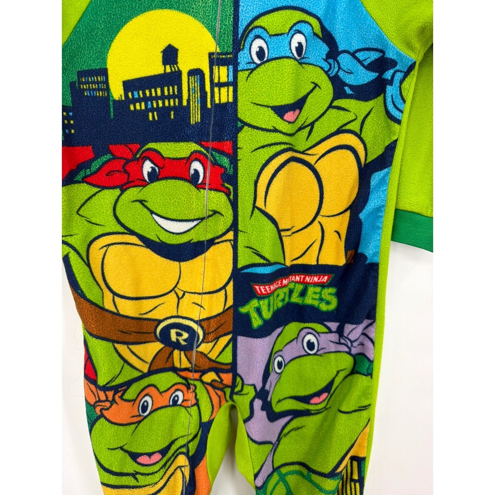 Nickelodeon TMNT Ninja Turtles Fleece Footed Pajamas Green Toddler 5T